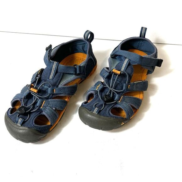 Keen Comfort Summer Hiking Sandals Big Kids 5 Blue Fabric Womens 6.5 Casual Shoe - Picture 3 of 8